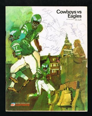 1967 Philadelphia Eagles @ Dallas Cowboys Nfl Program Autographed By 23 Eagles