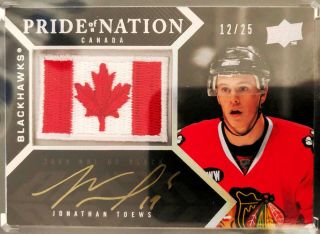 2008 - 09_jonathan Toews_autograph Patch_ 12/25_ud Black_pride Of A Nation Pnto
