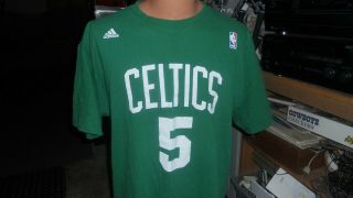 Adidas Boston Celtics Green Kevin Garnett T - Shirt Jersey 5 Size Xl