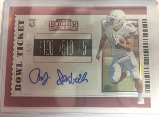 2019 Panini Contenders Draft Andy Isabella Rc Bowl Ticket Rookie Auto D 53/99