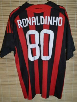 Ac Milan Italy 2008 2009 Home Shirt Jersey Maglia 80 Ronaldinho Brasil Size Xl