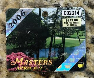 2006 Masters Augusta National Golf Club Badge Ticket Phil Mickelson Wins Pga