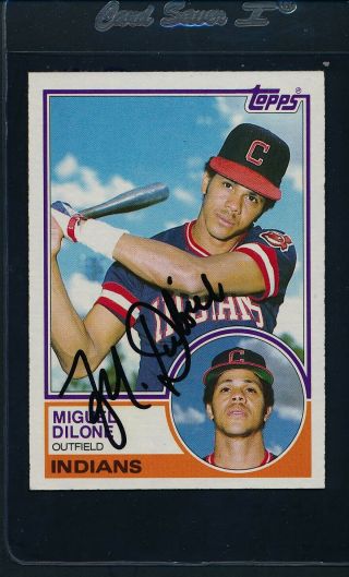 1983 Topps 303 Miguel Dilone Indians Signed Auto 40740