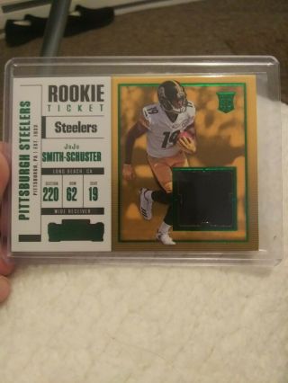 Juju Smith - Schuster 2017 Contenders Green Rookie Ticket Jersey Patch Rc Steelers