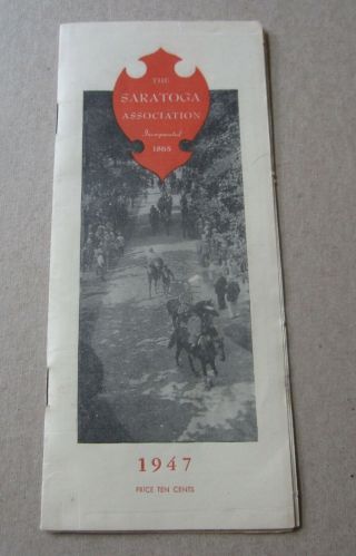 Old 1947 - Saratoga Association - Horse Racing Program - August 29th