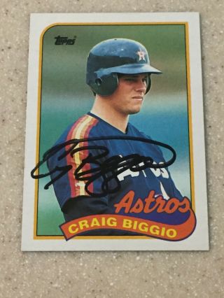 1989 Topps 49 Craig Biggio Signed Card