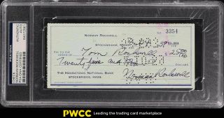Norman Rockwell Signed Autographed Check Auto Psa/dna Auth (pwcc)