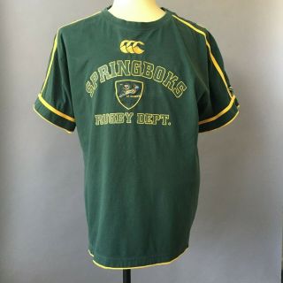 South Africa Springboks Rugby Jersey Xl Licensed Embroidered Patch & Logo Green