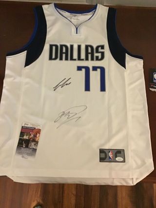 Luka Doncic And Dirk Nowitzki Autographed Dallas Mavericks Jersey