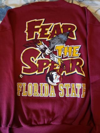 Vintage Fsu Florida State Seminoles Sweatshirt Xxl Double Side 
