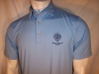 Peter Millar Southern Comfort Medium Blue Poly Golf Shirt Trump National Jupiter