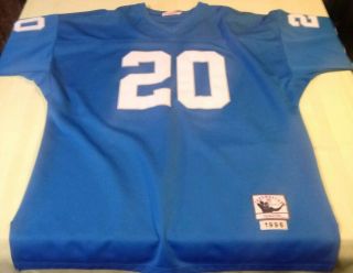 Mitchell & Ness Detroit Lions Barry Sanders 1996 Throwback Jersey Size 60 Blue