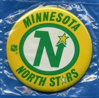 Minnesota North Stars Green On Yellow Hockey Pin