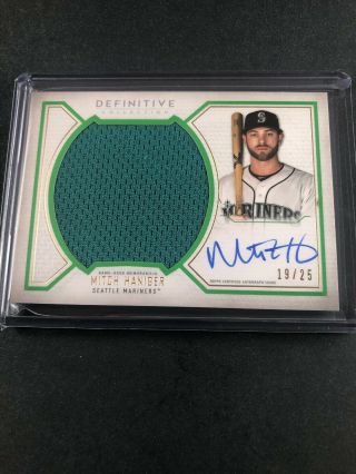 2019 Definitive Mitch Haniger Jumbo Patch On Card Auto 19/25 Seattle Mariners