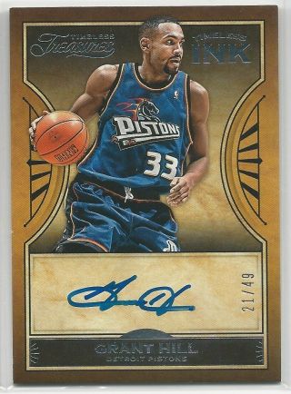 2018 - 19 Grant Hill Panini Chronicles Timeless Treasures Ink Auto 21/49 Pistons