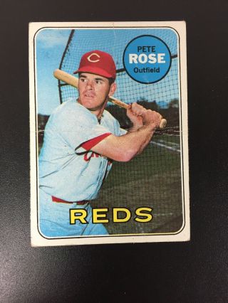 1969 Topps Pete Rose Cincinnati Reds 120 Baseball Card