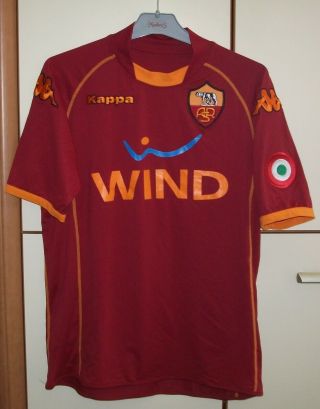 As Roma 2008 - 2009 Home Football Shirt Jersey Maglia Kappa Size L