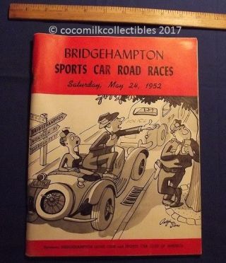 1952 Bridgehampton Sports Car Road Races Program Scca Long Island Ny Stein Cover