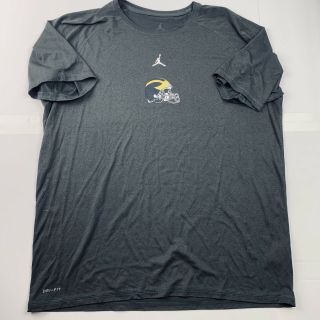 Michigan Wolverines Nike Jordan Men’s Xxl 2xl Dark Gray College Football Shirt