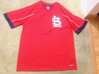 St.  Louis Cardinals Majestic Coolbase Size Large Red Baseball Jersey Shirt
