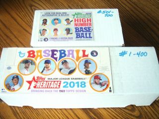 2018 Topps Heritage Complete Base Set 1 - 400 / 500 - 700 Soto Acuna Rc,  Relic