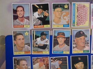35 diff.  1961 Topps Baseball cards EX,  EX - MT shown between 246 - 297 2
