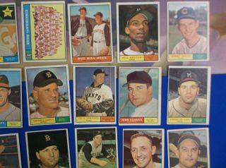 35 diff.  1961 Topps Baseball cards EX,  EX - MT shown between 246 - 297 3
