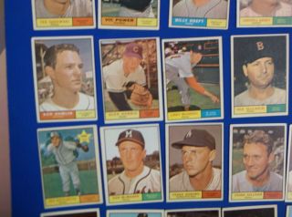 35 diff.  1961 Topps Baseball cards EX,  EX - MT shown between 246 - 297 4