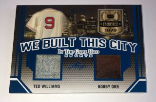 2019 Leaf Itg Game Ted Williams Bobby Orr Jersey Glove Patch Card D 15/25