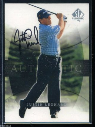 Justin Leonard Signed Autographed Auto 2004 Sp Authentic Pga Golf Card 23