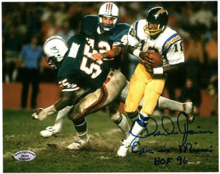 Charlie Joiner Signed Chargers 8 X10 Action Photo W/epic In Miami,  Hof 96 Sch