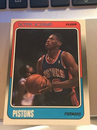 Dennis Rodman 1988 - 89 Fleer 43 Rookie Card Rc Pistons Chn1