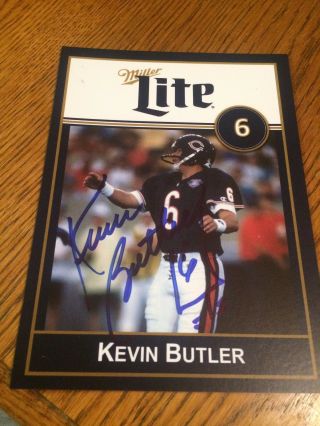 Kevin Butler 1985 Sb Xx Champion Chicago Bear Signed Photo Card