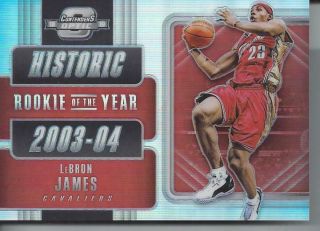 2018 - 19 Panini Optic Contenders Prizm Historic Rookie Of The Year Lebron James