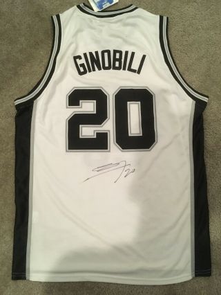 Manu Ginobili Signed Autographed Nba San Antonio Spurs Jersey