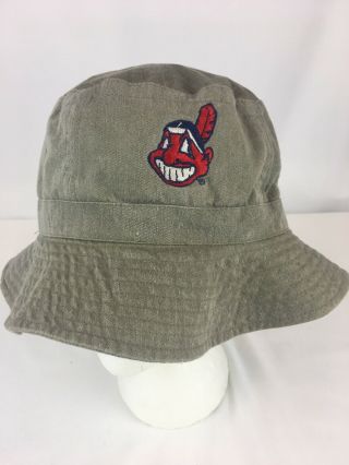 Cleveland Indians Chief Wahoo Bucket Hat Pre - Worn (111)