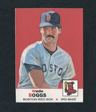 Wade Boggs Boston Legend Painted Portrait 1969 Style Card 1/1 Not Reprint