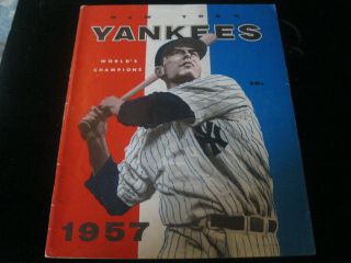 York Yankees 1957 Program American League Baseball