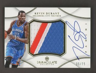 2012 - 13 Immaculate Premium Kevin Durant Thunder 3 - Color Patch Auto 35/75
