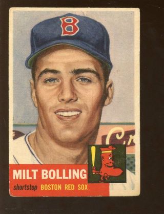 1953 Topps Baseball Card High 280 Milt Bolling Last Card In Set Sp