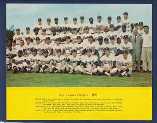 1971 Los Angeles Dodgers Team Issued Photo