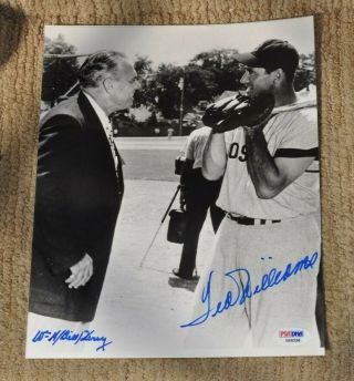 Ted Williams Bill Terry Signed Auto 8x10 B&w Photo Picture Psa/dna Full Loa