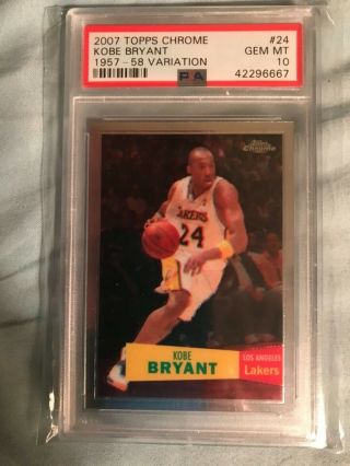 Kobe Bryant 2007 - 08 Topps Chrome 1957 - 58 Psa 10,  Card 24