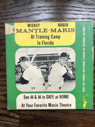 Mickey Mantle & Roger Maris Safe At Home Movie 8mm Film W/free