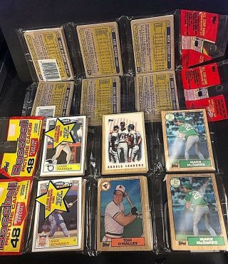 Gmczhd01 Mark Mcgwire Rookie Card Showing On 6 Different 1987 Topps Rack Packs