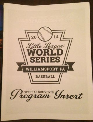 2014 Little League World Series Official Souvenir Program w/ Insert of the teams 3