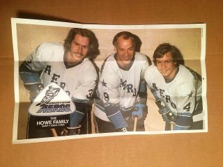 1973 - 74 Opc (o - Pee - Chee) Wha Hockey Poster: 14 Howe Family,  Houston Aeros