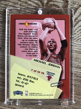 Michael Jordan 1997 - 98 Fleer Thrill Seekers 7 3