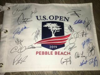 Gary Woodland Winner 2019 Us Open Pebble Beach Signed Flag @ My Tiger Woods Rc