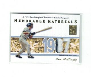 Don Mattingly 2002 Topps Tribute Memorable Materials Game Jersey Sp